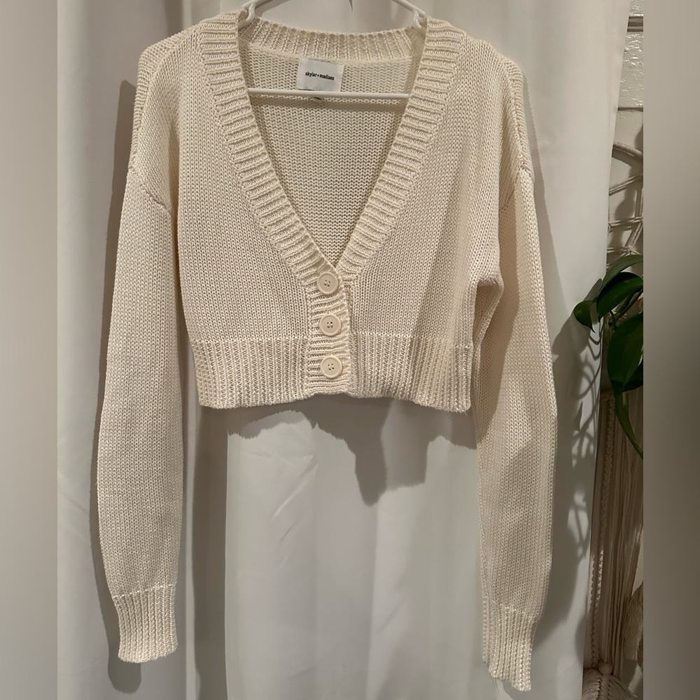Skylar + Madison Cream Button-Up Cardigan